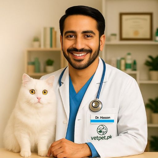 Vet with a cat at vetpet.pk
